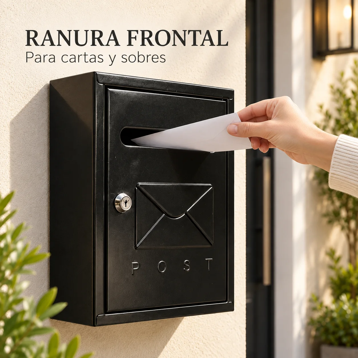 Buzón postal de pared con cerradura de llave 🔒