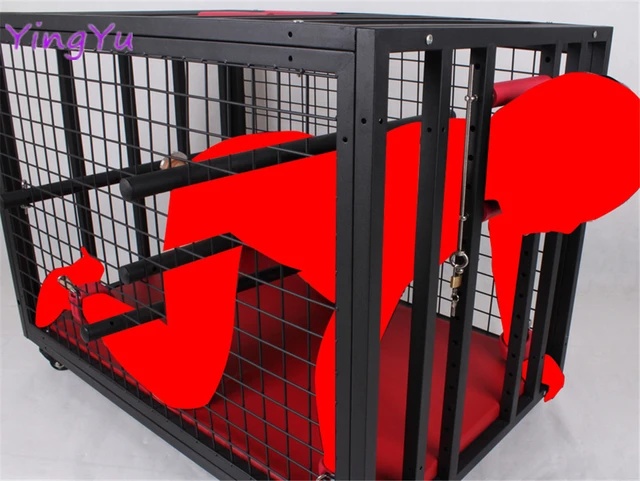 Adult Sex Props Couples Slave Training Dog Cage Body Restraint  