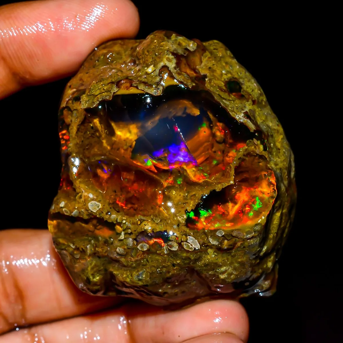 Natural Ethiopian Welo Opal 25-80CT Rough Fire Gemstone Play Of Color Loose Stone Jewelry Supply Randomly Selected One