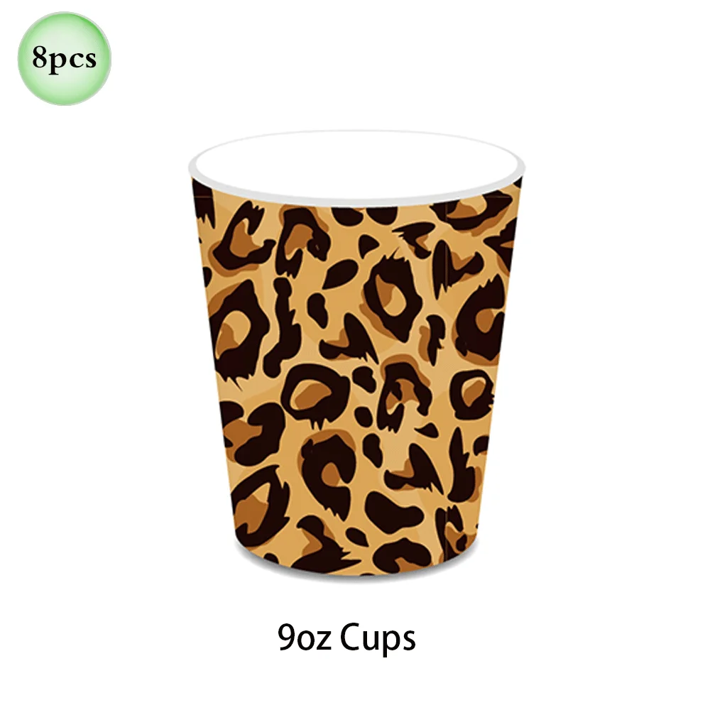 1 Satz Wald Tier Leopard Tiger Druck Platte Tischdecke Servietten Wald Banner Dschungel Safari wild eine Geburtstags feier Dekoration – Detail 25