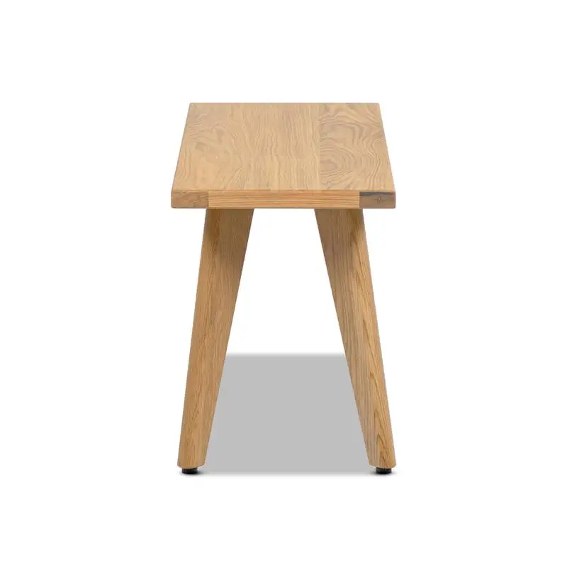 مقعد من خشب البلوط الأحمر الصلب، 35.5 بوصة، لمسة نهائية بنية طبيعية #5