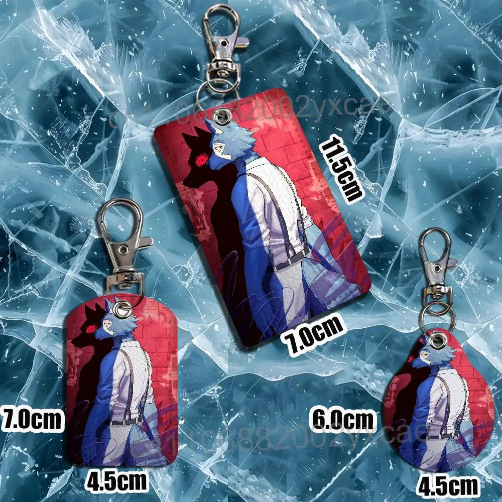 zoo Legoshi BEASTARS Louis Rectangle ID Card Case Keychain Access Card Bag Key Tag Ring Leather Card Holder Key Ring Access image 4