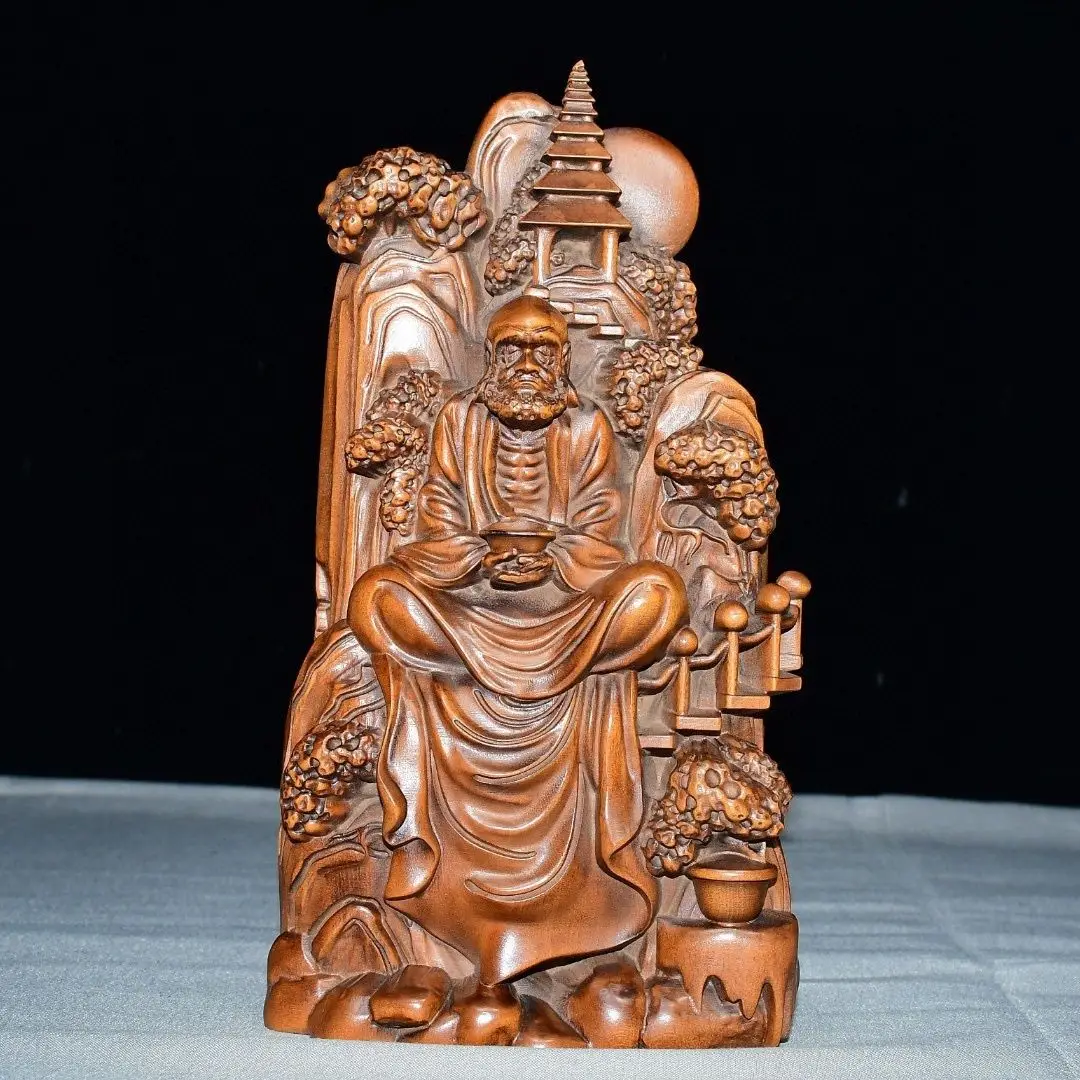 Mountain Bodhidharma Patriarch meditating Statue Figurine Desktop Ornaments Home Decoration Crafts Tea Pet Decor
