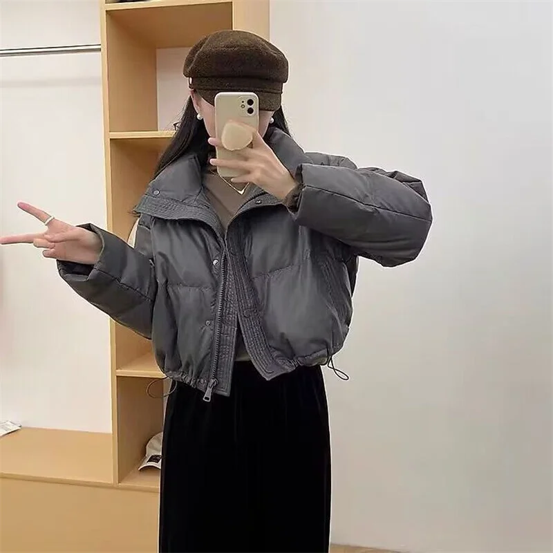 Winter Parkas Thick Bread Coat2026New Disposable PU Leather Down Cotton-Padded Jacket Women Short Warm Cotton Padded Coat Female
