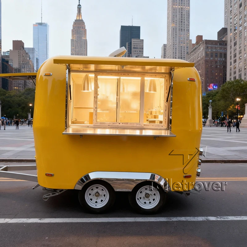 Remolque de camión de comida usado en Japón, café comercial único personalizable, té Boba, bebida fría suave, jugo de vino, a la venta