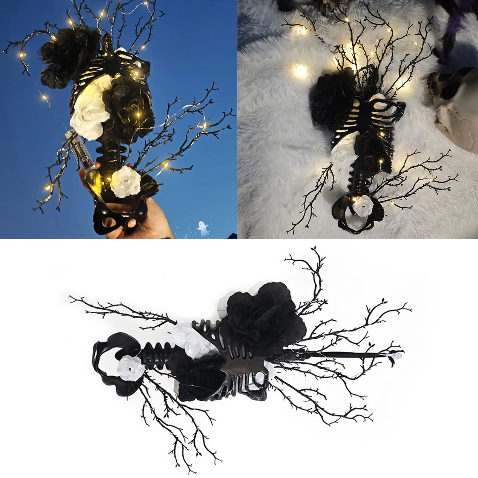 

Hanging Skeleton Decoration Battery Powered Front Door Garland For Hotel Bar Home