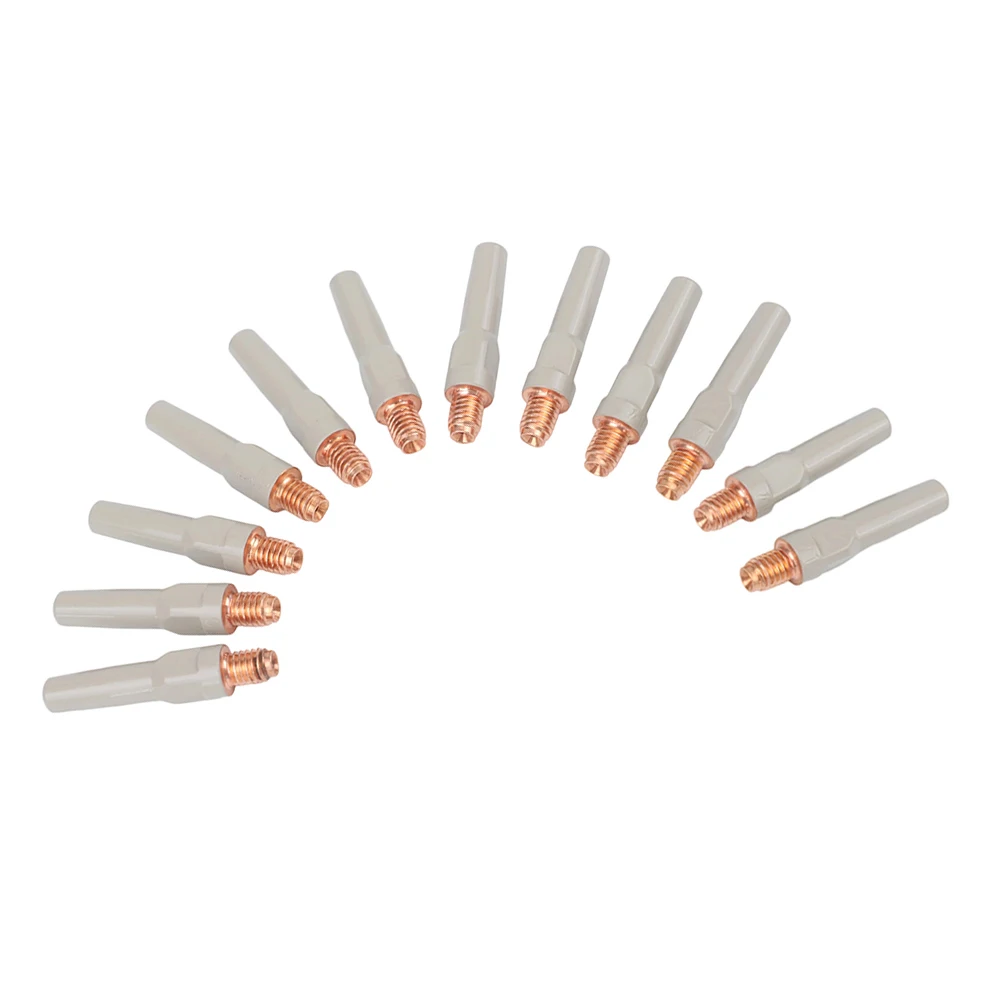 12PCS Non Coating Welding Tips 45x1.2mm Copper Nozzle For 15AK Torchs Accessory MIG/TIG Welding Slag Protection Tool