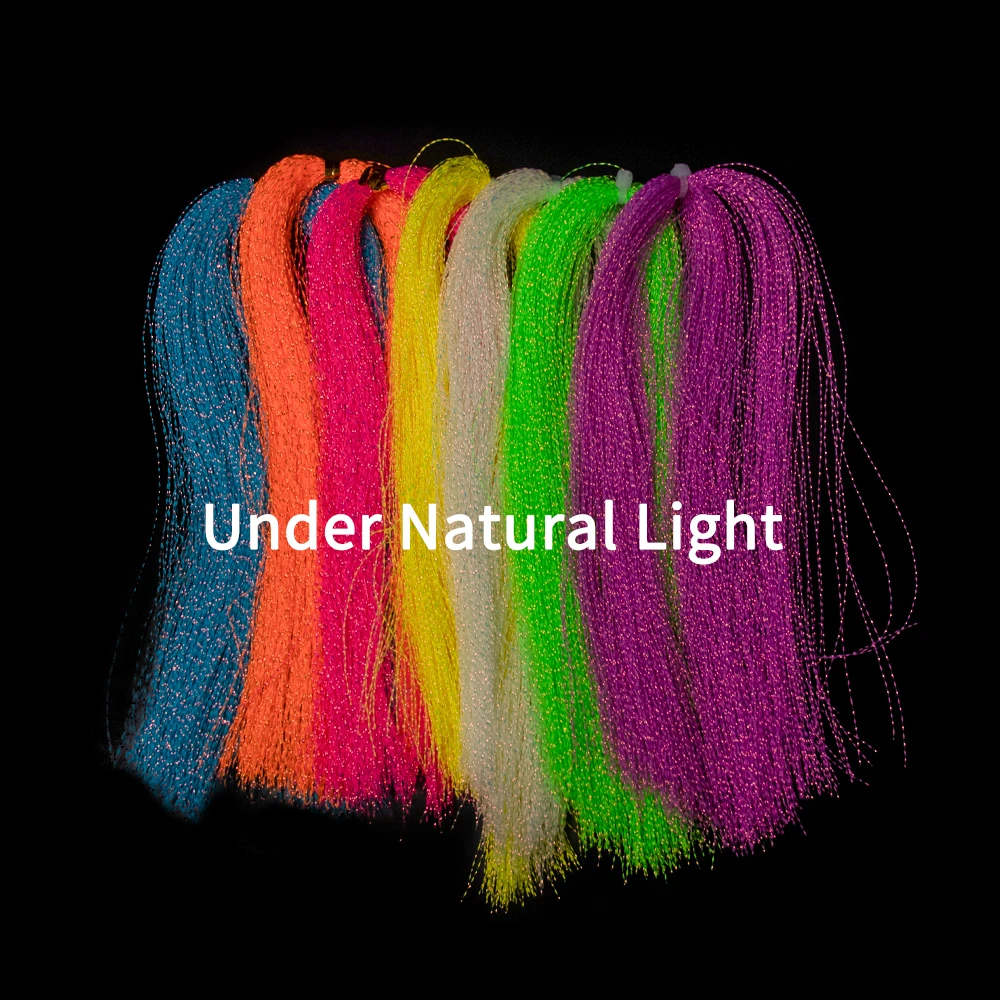3-7 Packungen Leuchtende Kristall-Flash-Fliegenbindematerialien Lumo Flashabou Holographisches Tinsel-Garn Jig-Haken-Köderstränge – Detail 5