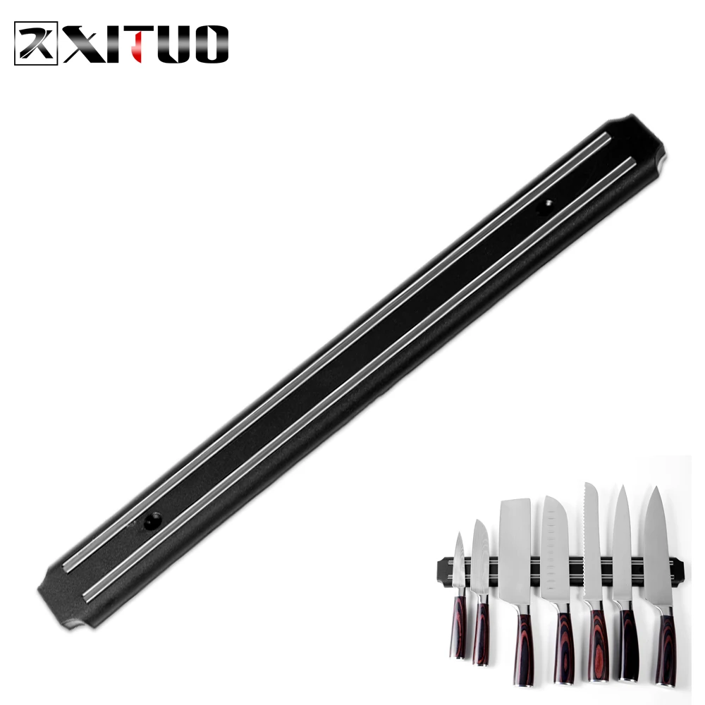 Xituo Powerful Magnetic Knife Holder Multifunctional Wall Hanging Strip Holder Black Kitchen Practical Tool Rest Accessories