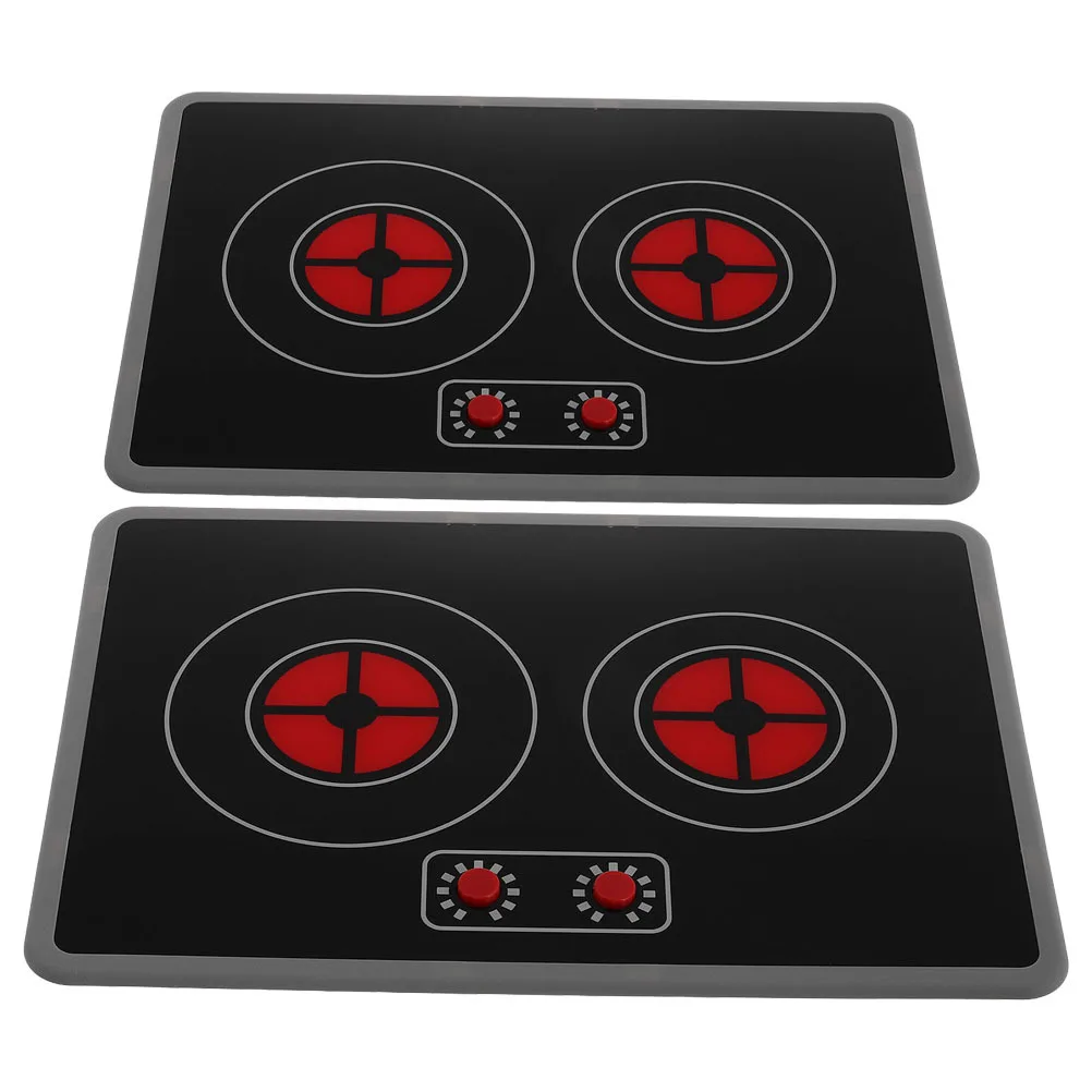 2 pçs crianças fogão luzes realistas sons cozinhar playset para crianças fingir utensílios de cozinha acessórios das crianças jogar