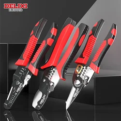 DELIXI ELECTRIC Wire Stripper ,Cable cutter Multifunctional Pliers Crimper Cable Cutter Stripping Tool Crimping，for Electricians