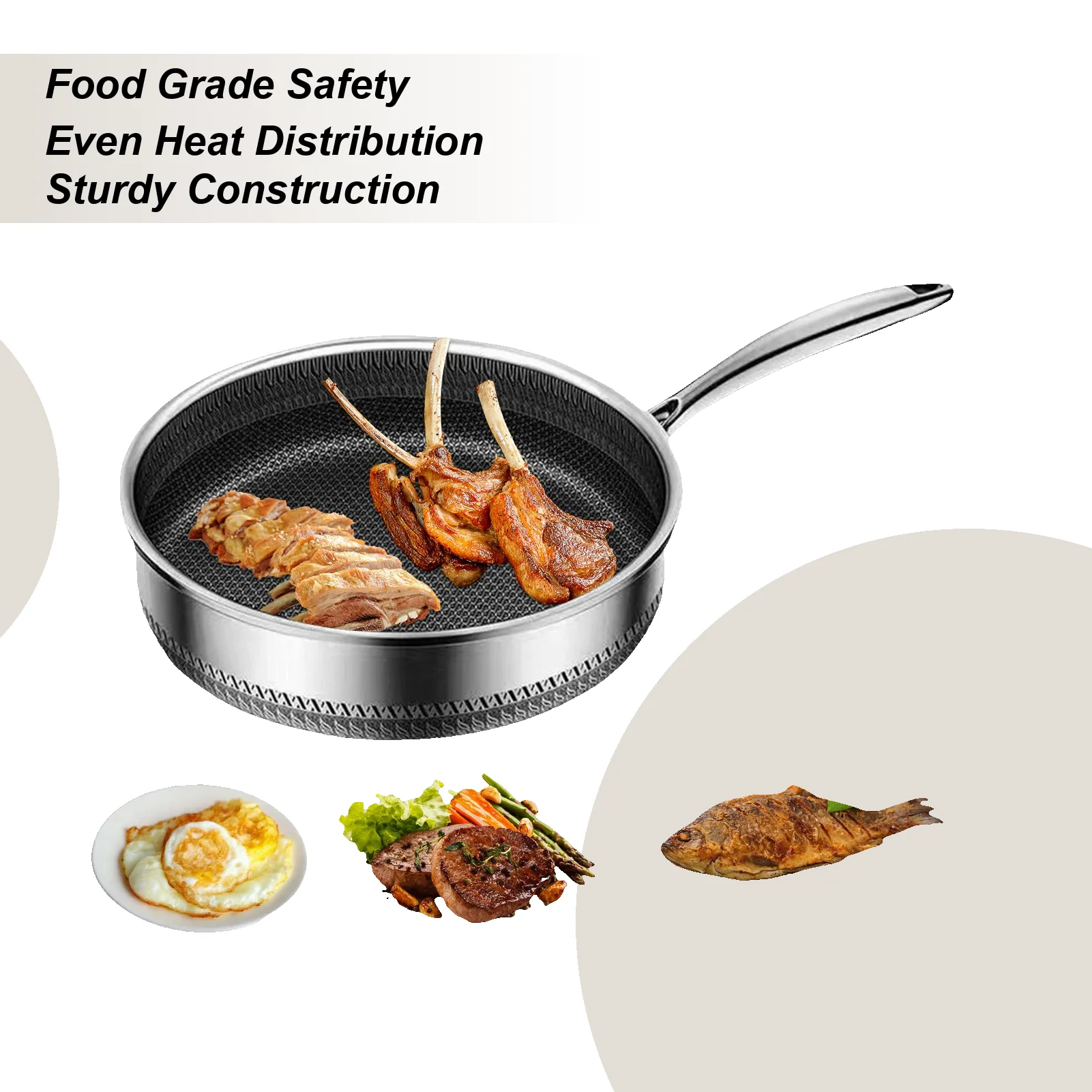 

Вокс из нержавеющей стали, антипригарная сковорода для стейка, кухонная посуда для приготовления стейка, омлета, блинов, рыбы, жарки, выпечки, выпечки