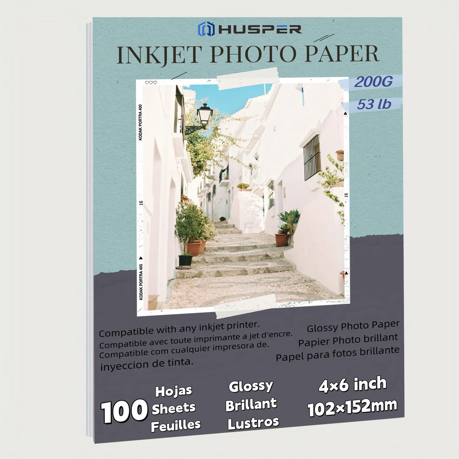 

HUSPER 200G 100 Sheets inkjet Glossy photo graphie paper 4×6 inch