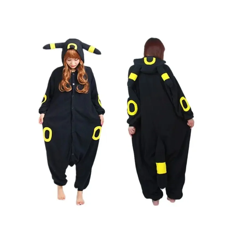 Zz04zz12Kigurumi disfraz de Cosplay de Anime para adultos mono Umbreon negro pijamas de mapache de dibujos animados Unisex fiesta para mujer hombre