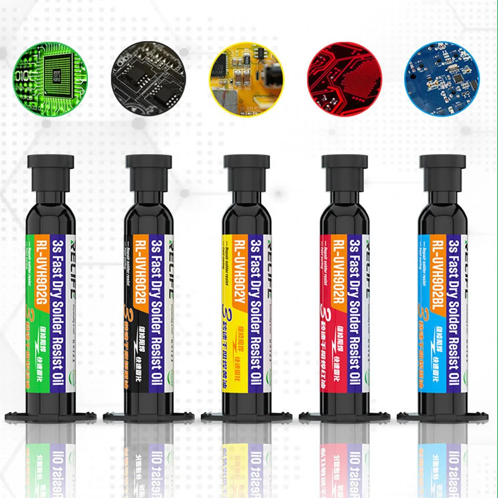 10cc RL-UVH902 Motherboard Jumper Wire Curing Oil 3S Quick-drying Mobile Phone Repair Flux UV Curing Welding Paste Flux Tool