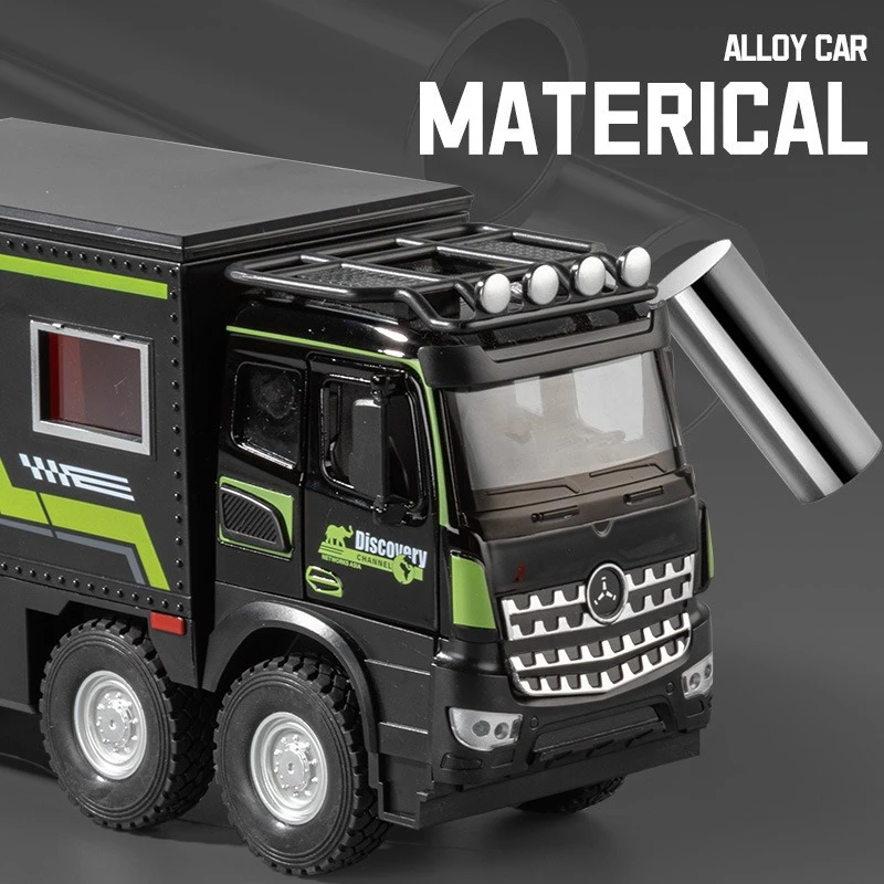 Simulation 1/18 Alloy Nomadison RV Model Pull-Back Sound and Light Toy Car Simulation Camping Vehicle Children Boy Gift