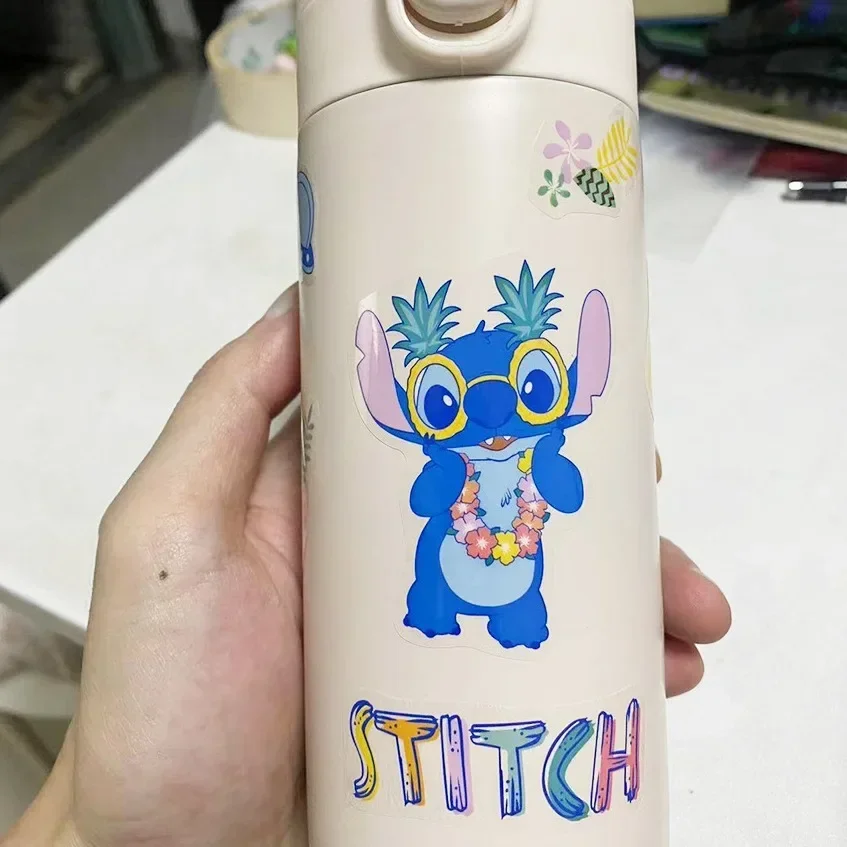 Disney Stitch Stickers Kawaii HD Anime Pattern Handbook PVC Sticker Luggage Cup Bottles Waterproof Stickers Decoration Kids Toys