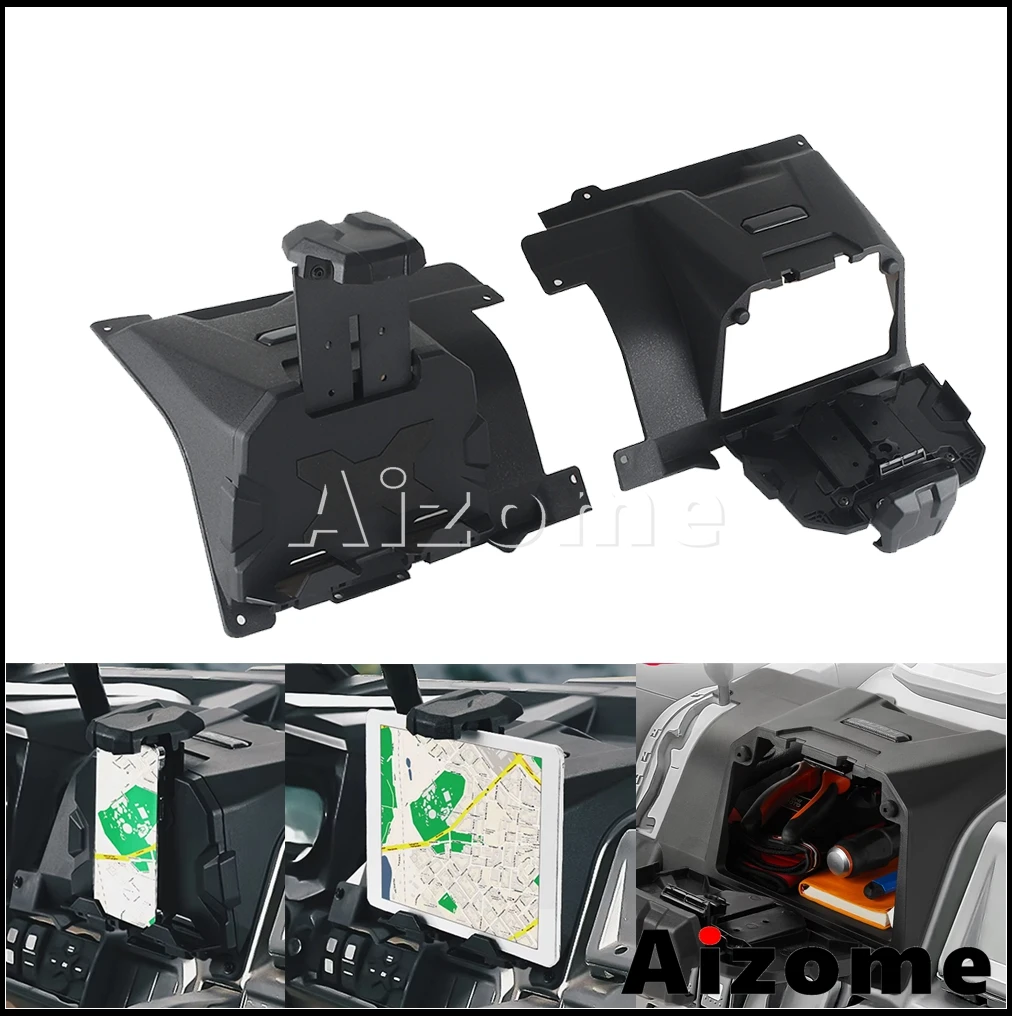 Electronic Device Holder GPS Phone Tablet Mounts UTV Accessories  Storage Box For Can-Am Defender HD5 HD8 HD10 Max HD10 D8 17-23