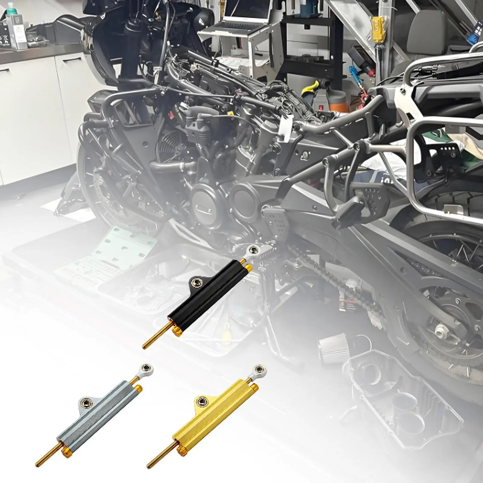 

Motorcycle Steering Damper Aluminum with Bracket High Performance Easy to Install Professional Universal Motorcycle Accessories