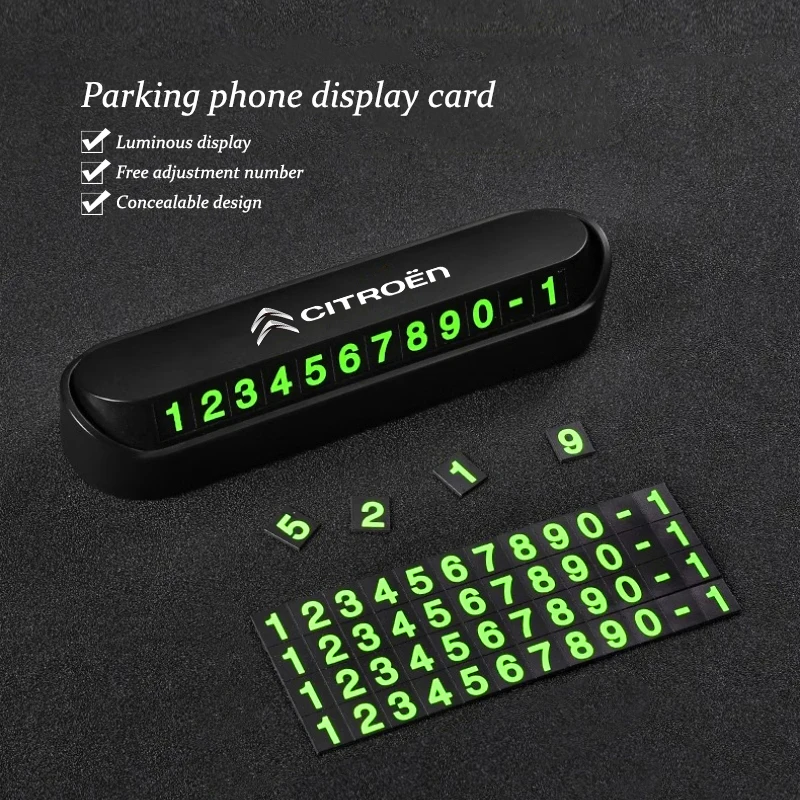 Car Temporary Parking Phone Number Card Accessories For Citroen Celysee C6 C3 C5 C1 C2 C4 Aircross Picasso Cactus Berlingo Saxo