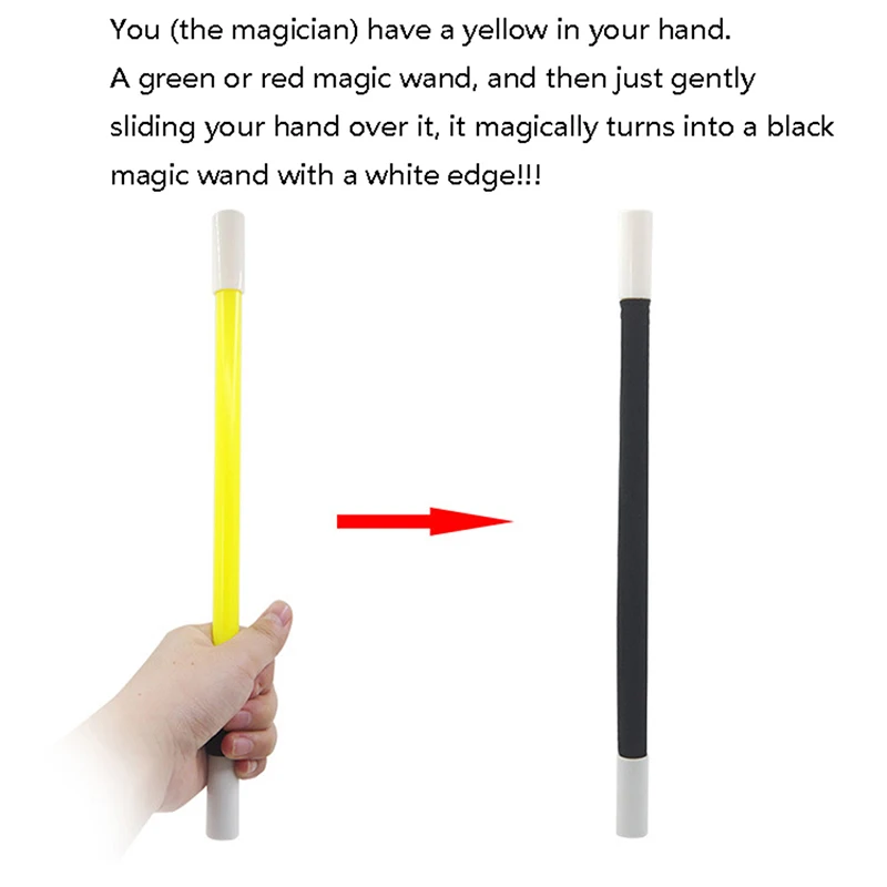 Magic Wand Changing Color Magic Tricks ( Red/Yellow/Green/ Rainbow Color ) Stick Cane change colors Close Up Street Stage Magic