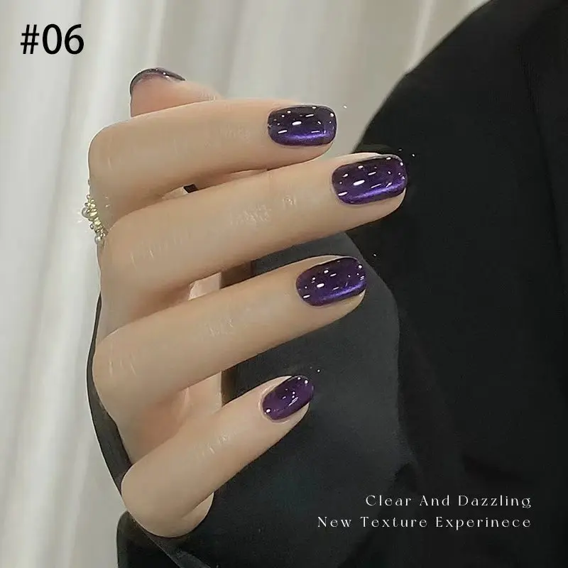 10ML 1 pz 2025 Nuovo Stile Autunno Unghie Unghie Popolari Ghiaccio Trasparente Viola Perle di Vetro Serie Cat Eye Gel Smalto per unghie Roba per unghie