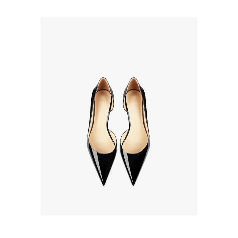 

Black Side-hollow Heels Pointed Toe Thin Heels Pumps Professional Shoes