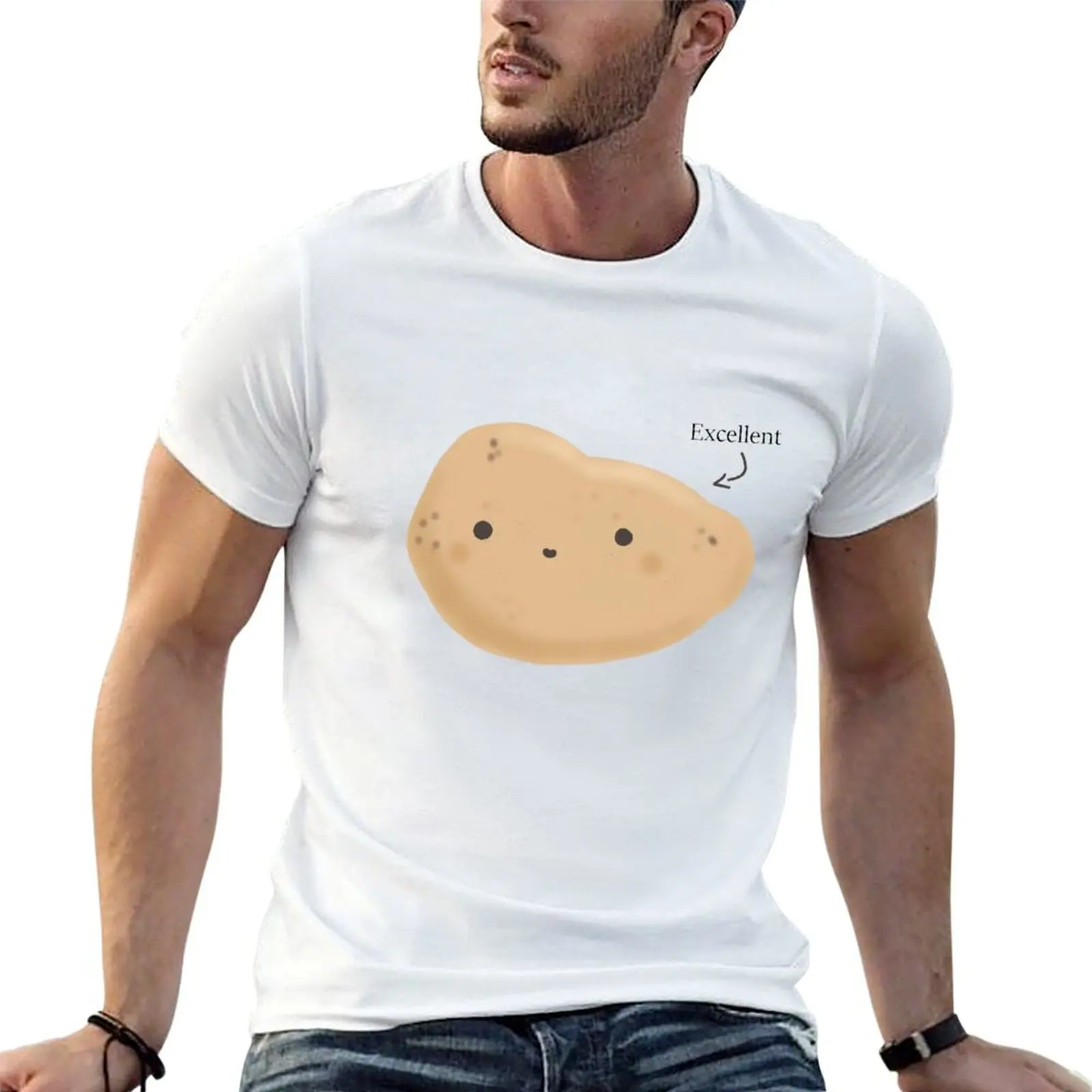 Excellent boiled potato T-Shirt Novelty Print Casual Tee Shirt
