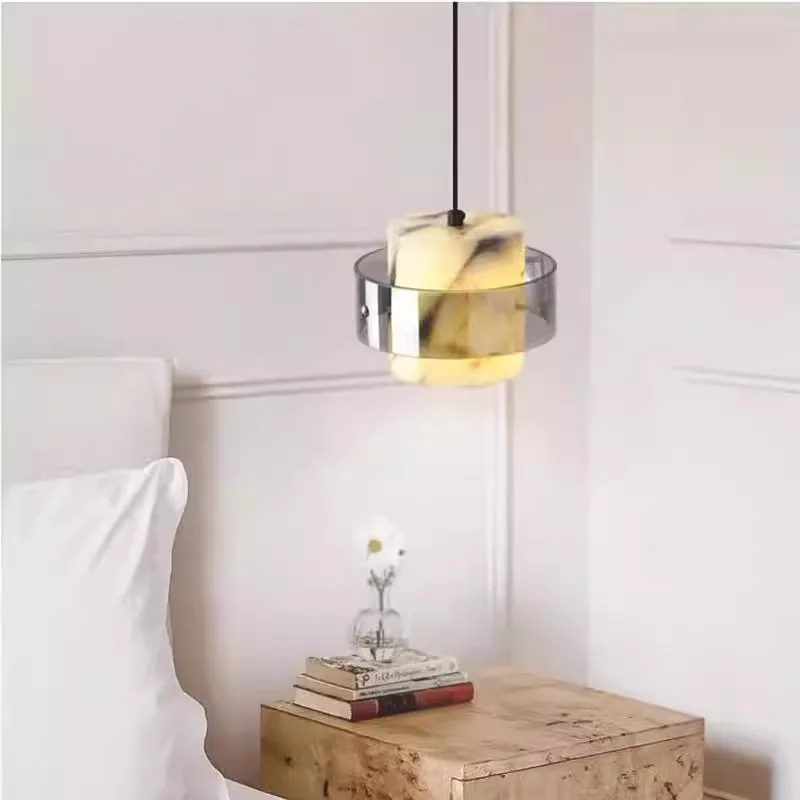 Nordic light luxury marble small chandelier modern exhibition hall bay window study window light