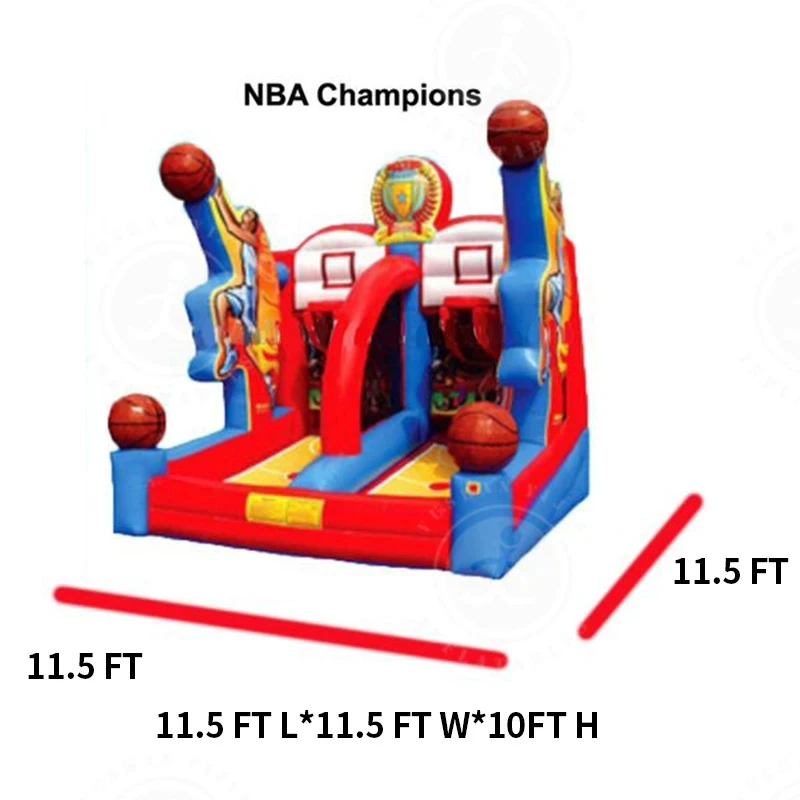 OutdooCommercial PVC 11.5FT-3.5m  Inflatable Basketball Game  / Double Shot Hoop Game For Party/Rental