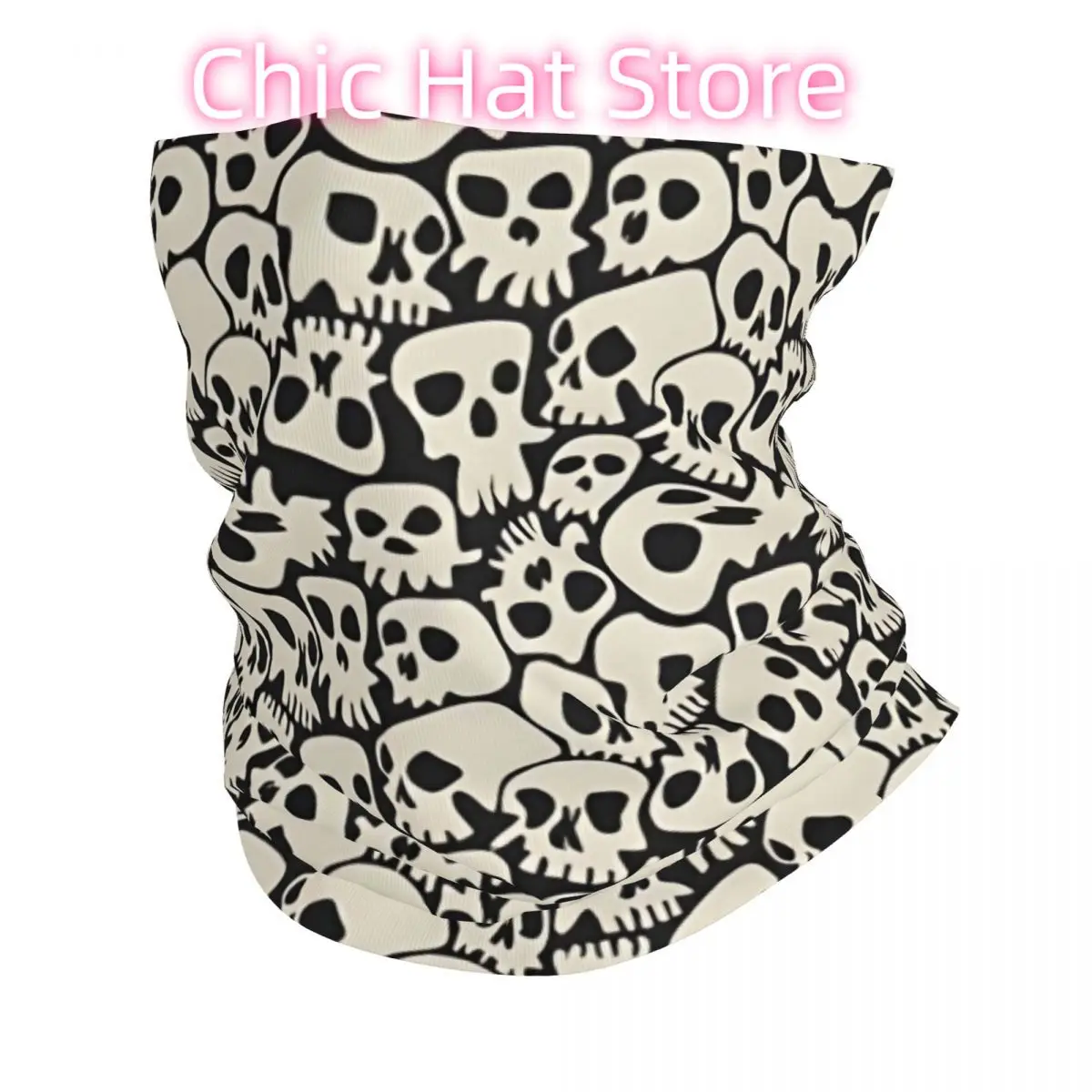 

Бандана с черепом смерти, белый шарф, многофункциональный головной убор для рыбалки, унисекс, для взрослых, зима