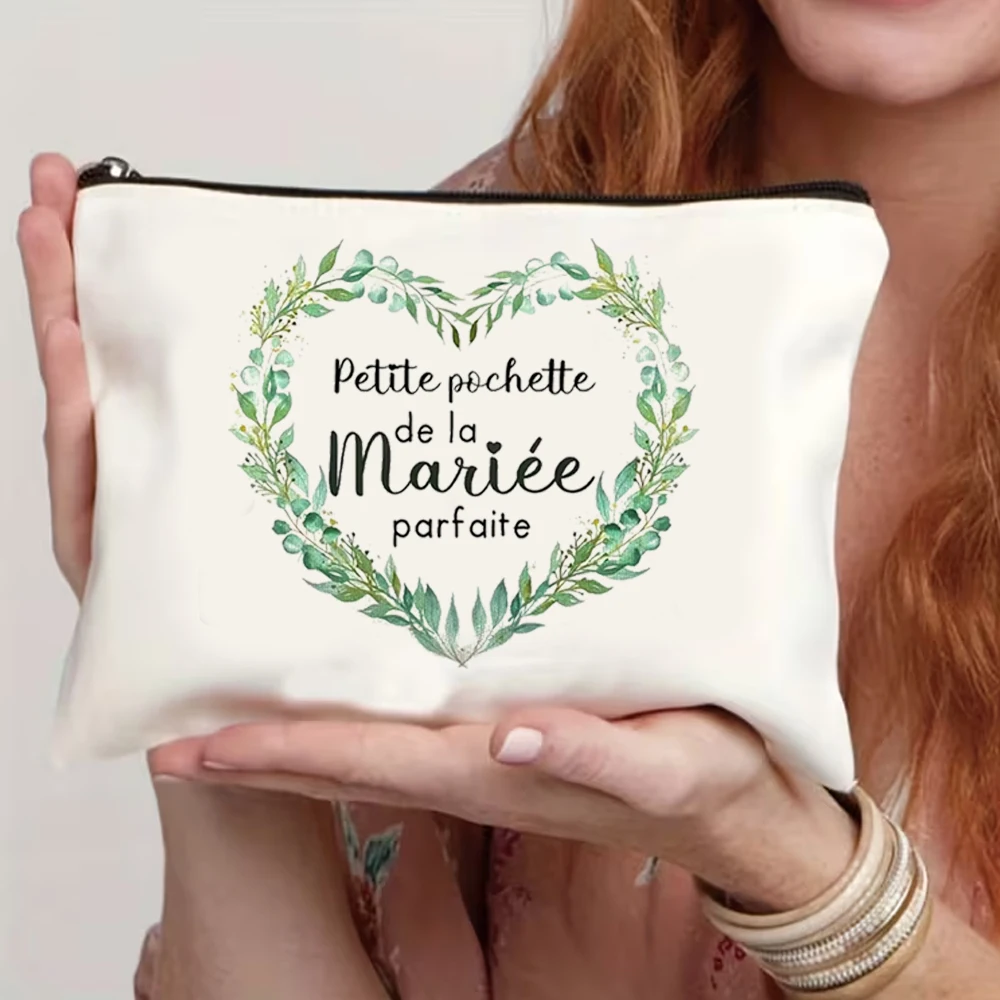 Pochette de maquillage colorée, pièce unique, cadeau pour témoin de mariage, cadeau de mariage, demoiselle d'honneur, cadeau de mariage pour les témoins, invitation de témoin de mariage pour femme, pochette de maquillage pour demoiselle d'honneur, enterrement de vie de jeune fille, feuille d'eucalyptus, cadeau de mariage pour la mariée