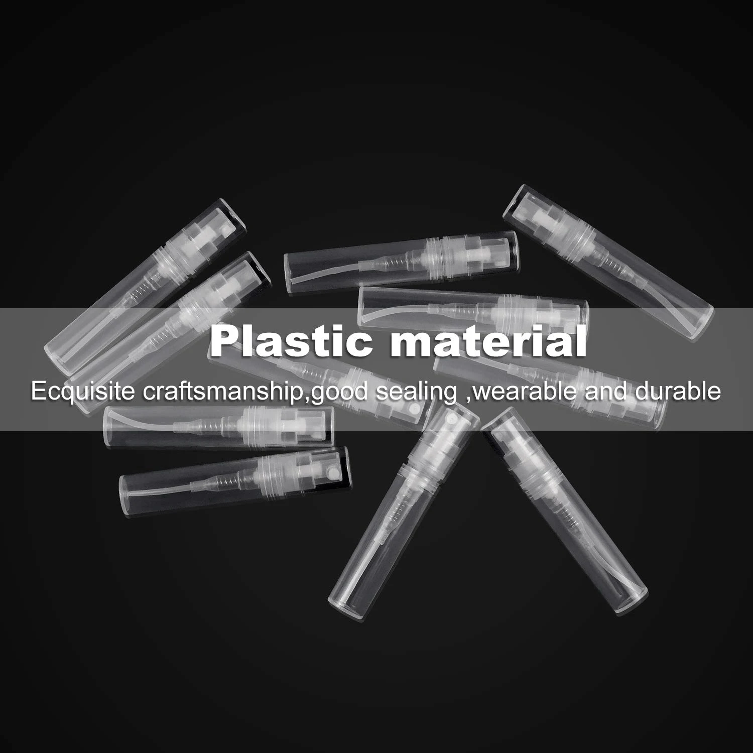 Atomizador de Perfume desechable, botella de plástico transparente, pulverizador de fragancia portátil, 50 piezas, 3Ml