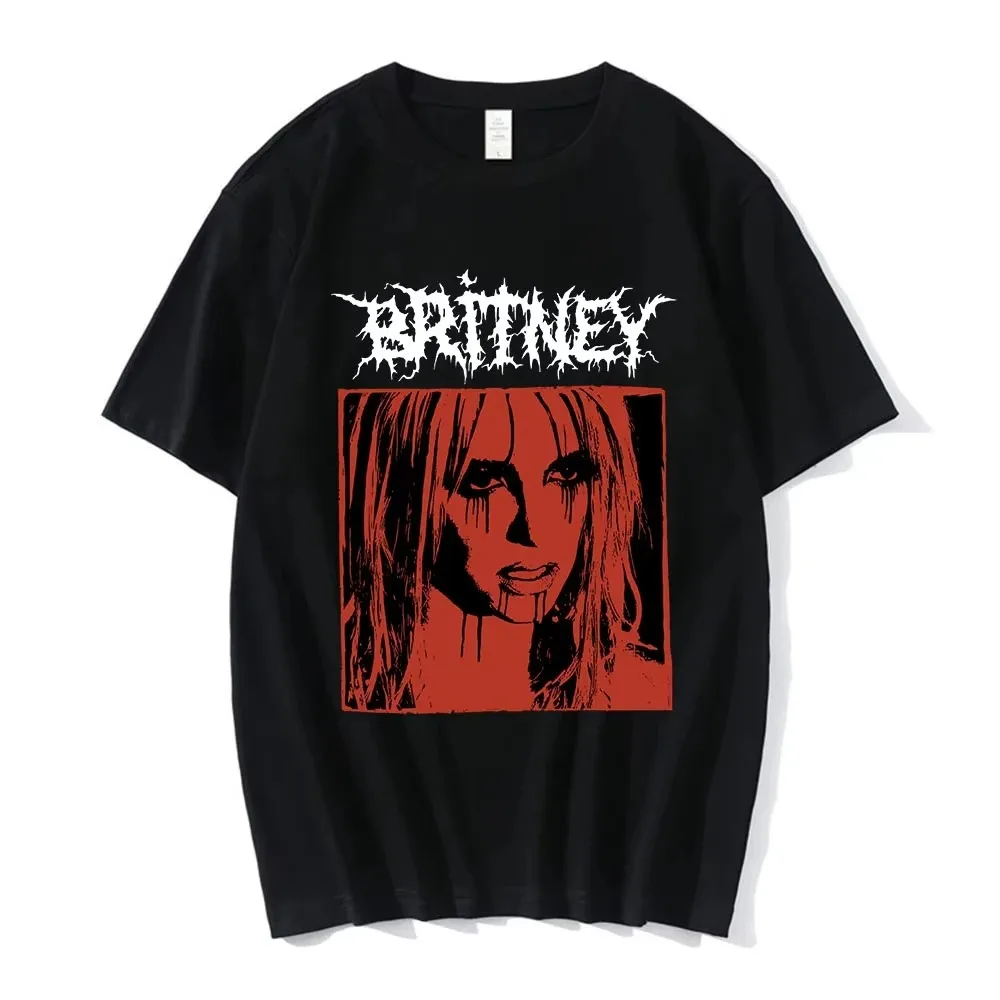 Hot Sale Britney Spears Classic Poster Graphic Print T-shirt Men Women Streetwear Hip Hop Harajuku Oversized Cotton Short Sleeve