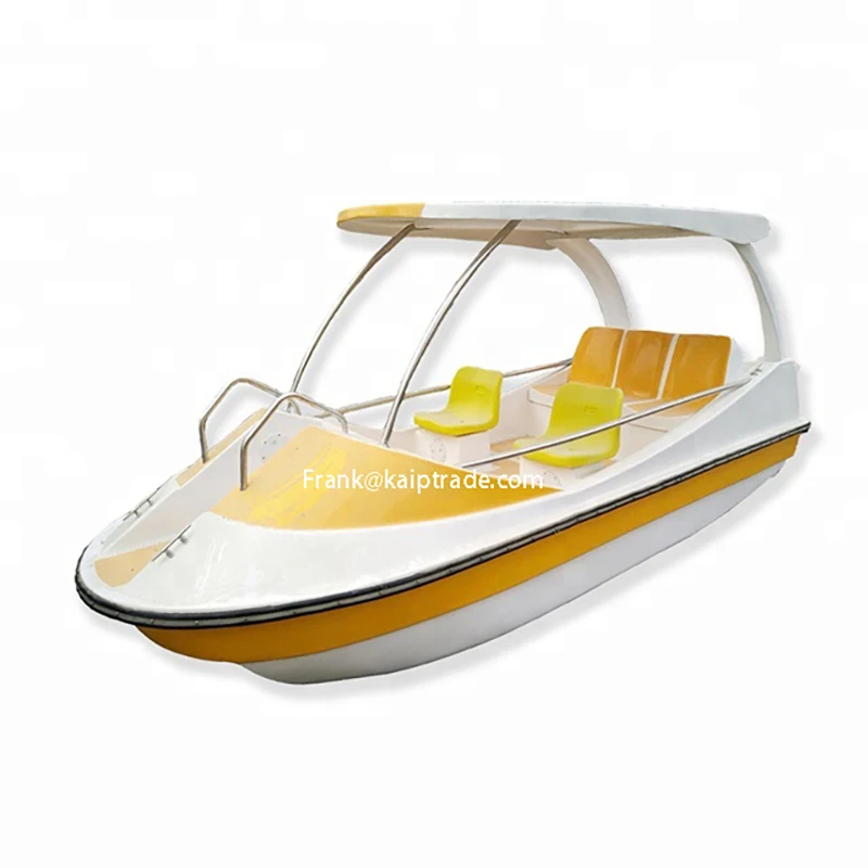 5 person water park rental electric fiberglass boat with inboard motor pedal amusement leisure equipment easy drive cruise boat