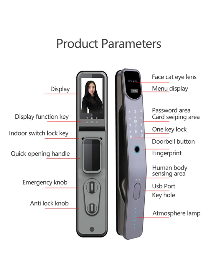 Serrures de porte intelligentes automatiques avec empreinte digitale, application Tuya, identification biométrique, mot de passe numérique, visage 3D, héros intelligents, maison