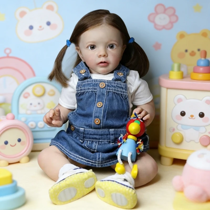 24inch already finished Lifelike handmade reborn doll Fashion Girl Missy soft cloth body Real Touch 3D Skin Rooted hair view 5