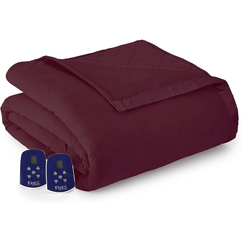 

Micro Flannel Solid Electric Heated Blanket, Twin, Wine