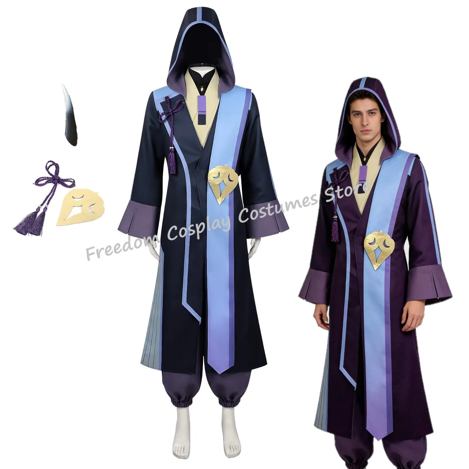 

Anime Cosmic Princess Kaguya Komazawa Rai Cosplay Costume Black Coat Pants Accessories Halloween Party suit For Men