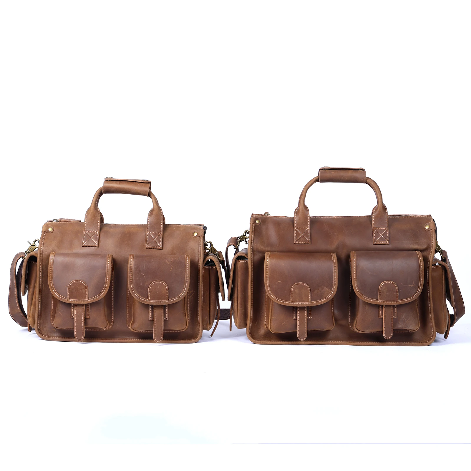 S.WORKER Vintage Echtleder Herren-Aktentasche 14" Laptop-Tasche Crazy Horse Leder Messenger-Handtasche Rindsleder Geschenkidee für Männer – Detail 25