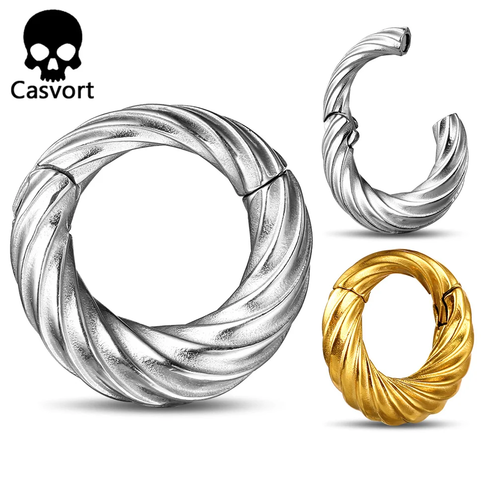 

Casvort 2PCS Twist Ear Weights Hangers Ear Plug 316 Stainless Steel Expansions Piercing Women Body Jewelry 6mm New