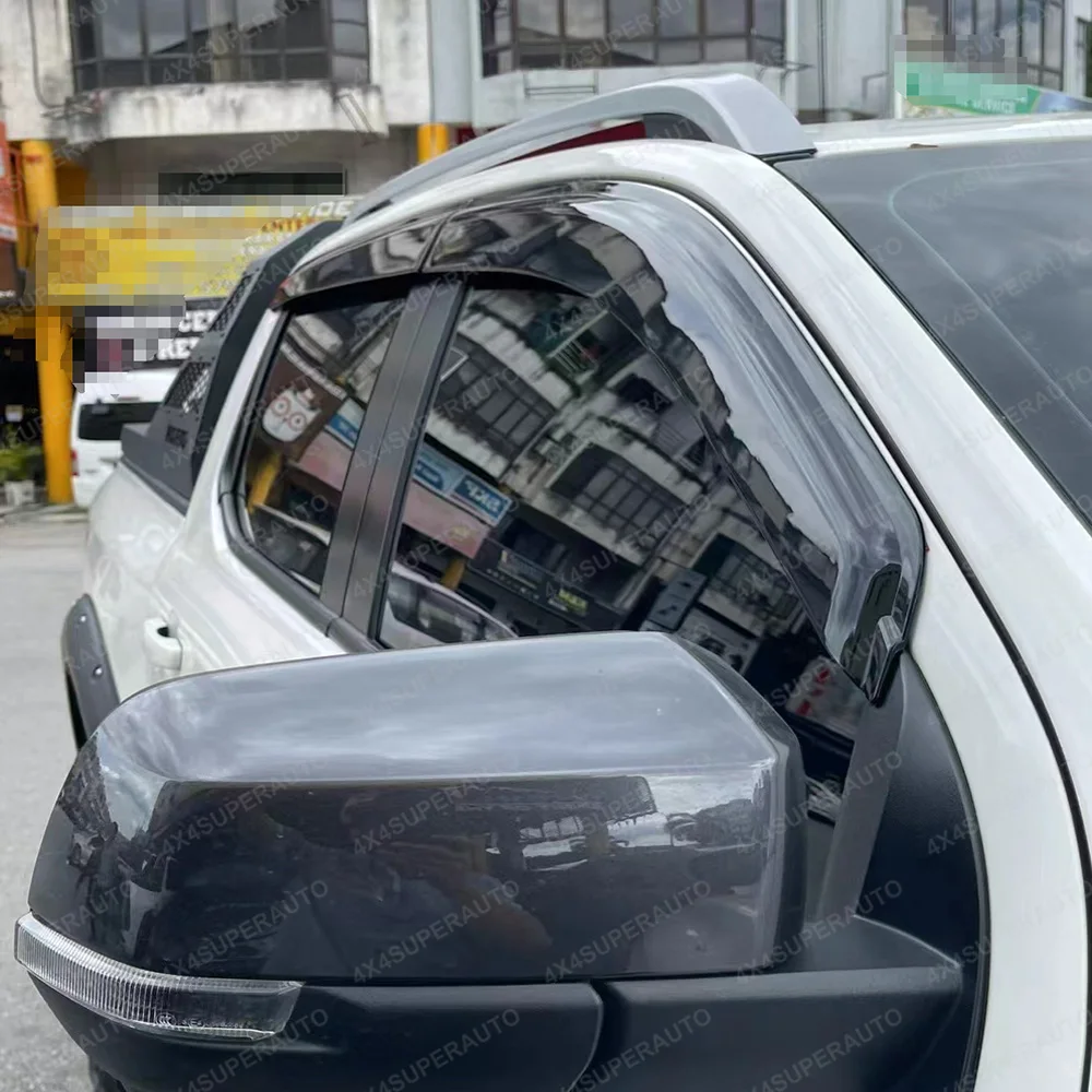 Window Deflectors for Ford Ranger Next Gen T9 2023-2026 Sun Rain Guard Window Visor Double Cab Weather Shield Car Accessories