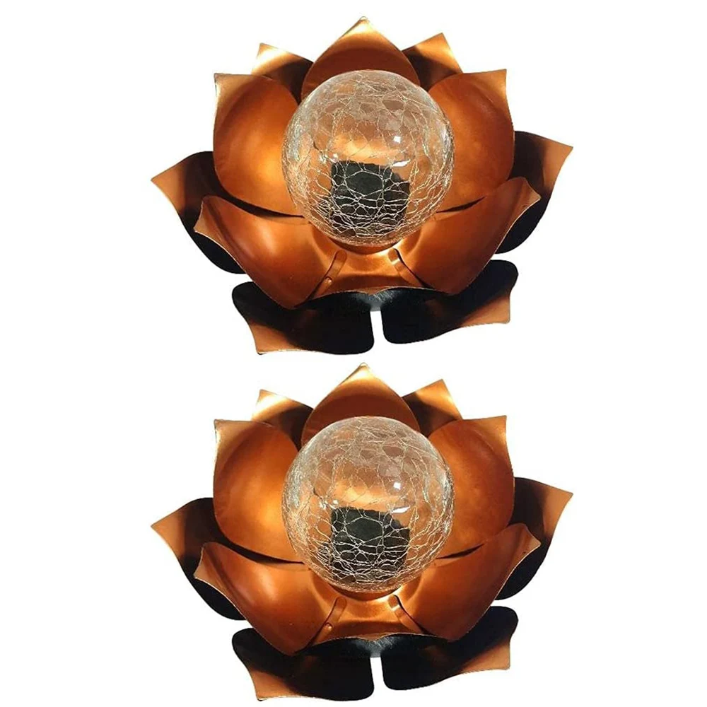 【Home-Tools!】2Pcs Solar Flower Lights, 2PCS Lotus Solar Light, Waterproof Garden Yard Lotus Lamps Ornament For Garden