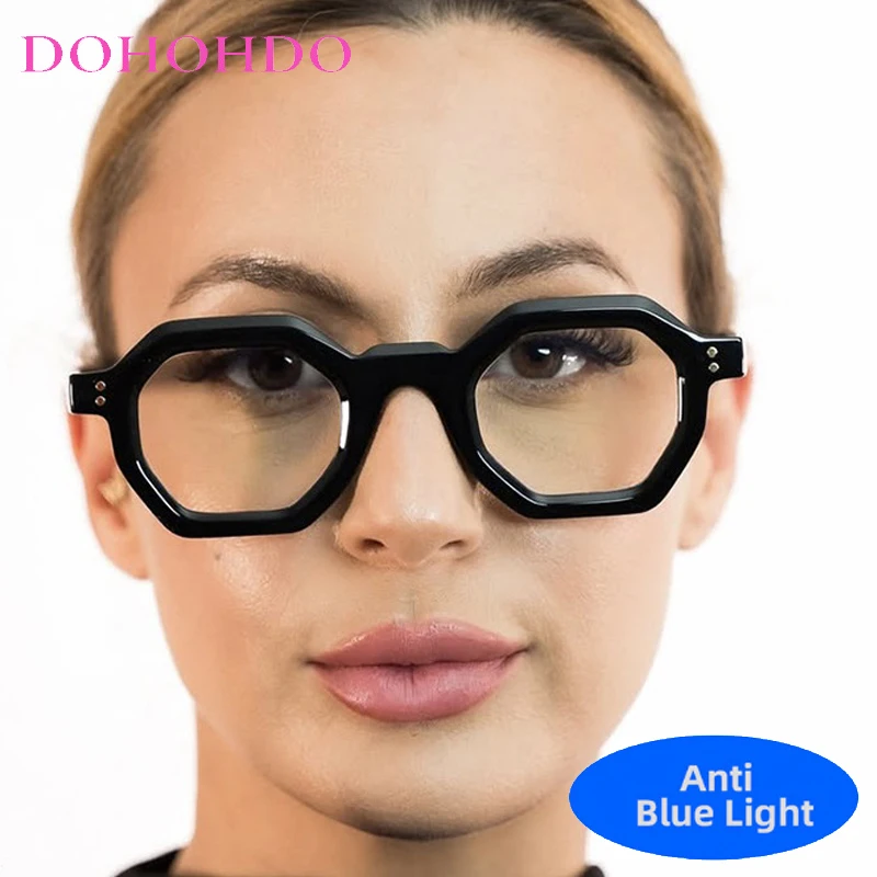 

Trendy Vintage Designer Small Polygon Blue Light Blocking Glasses Women Men Computer Optical Protection Eyeglasses Ladies Lentes