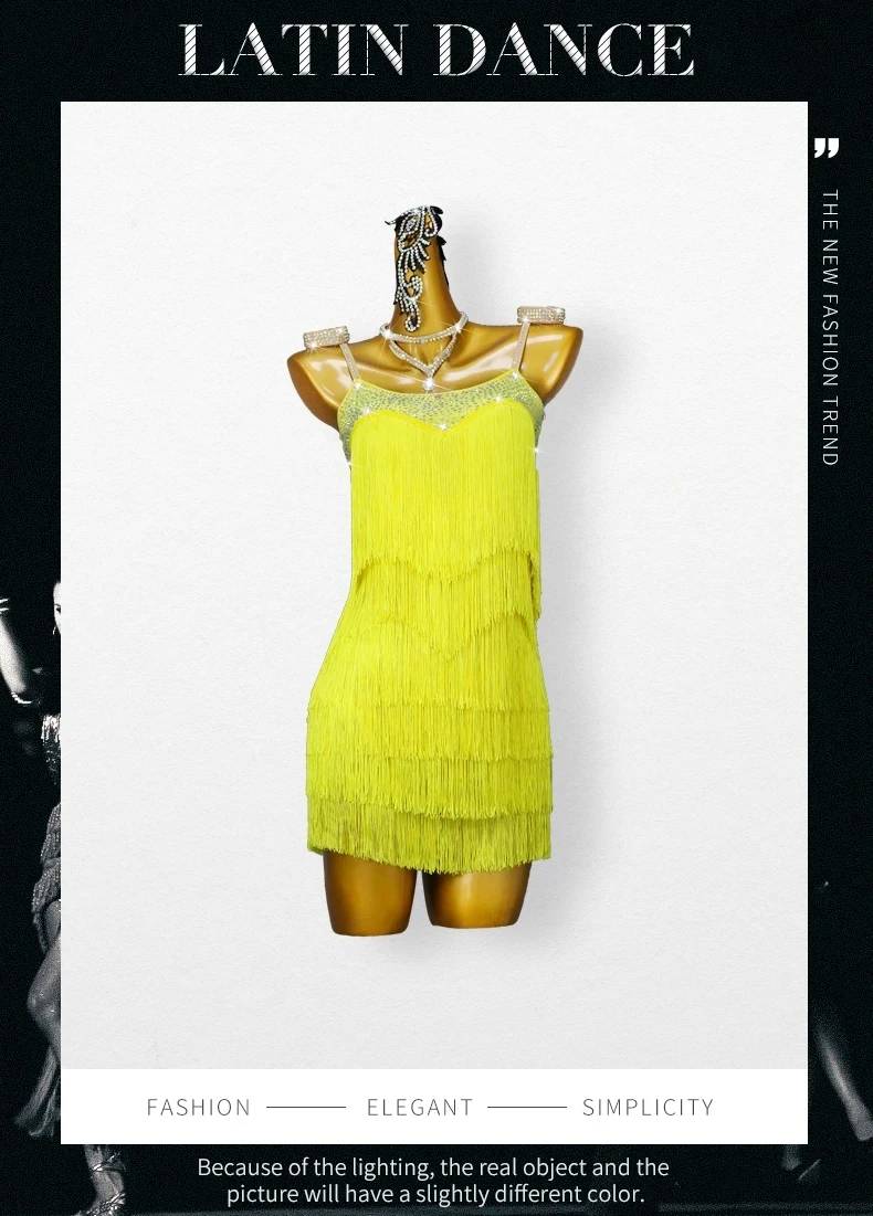 2026 Neues Latein-Tanzkleid für Mädchen, Damen-Tanzkostüm, Samba-Kostüm, formeller Ballroom-Rock für Erwachsene, Tanzkleidung, Bühnen- und Abschlussball-Kurzkleid – Detail 2