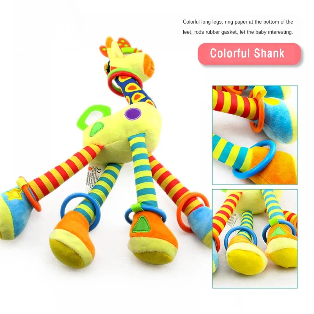 Giraffe Rattle for Baby Teether Stroller Hanging Sensing Toy Paper Sound Maker Cute Bed Bell Eduacational Toys Newborn Gift