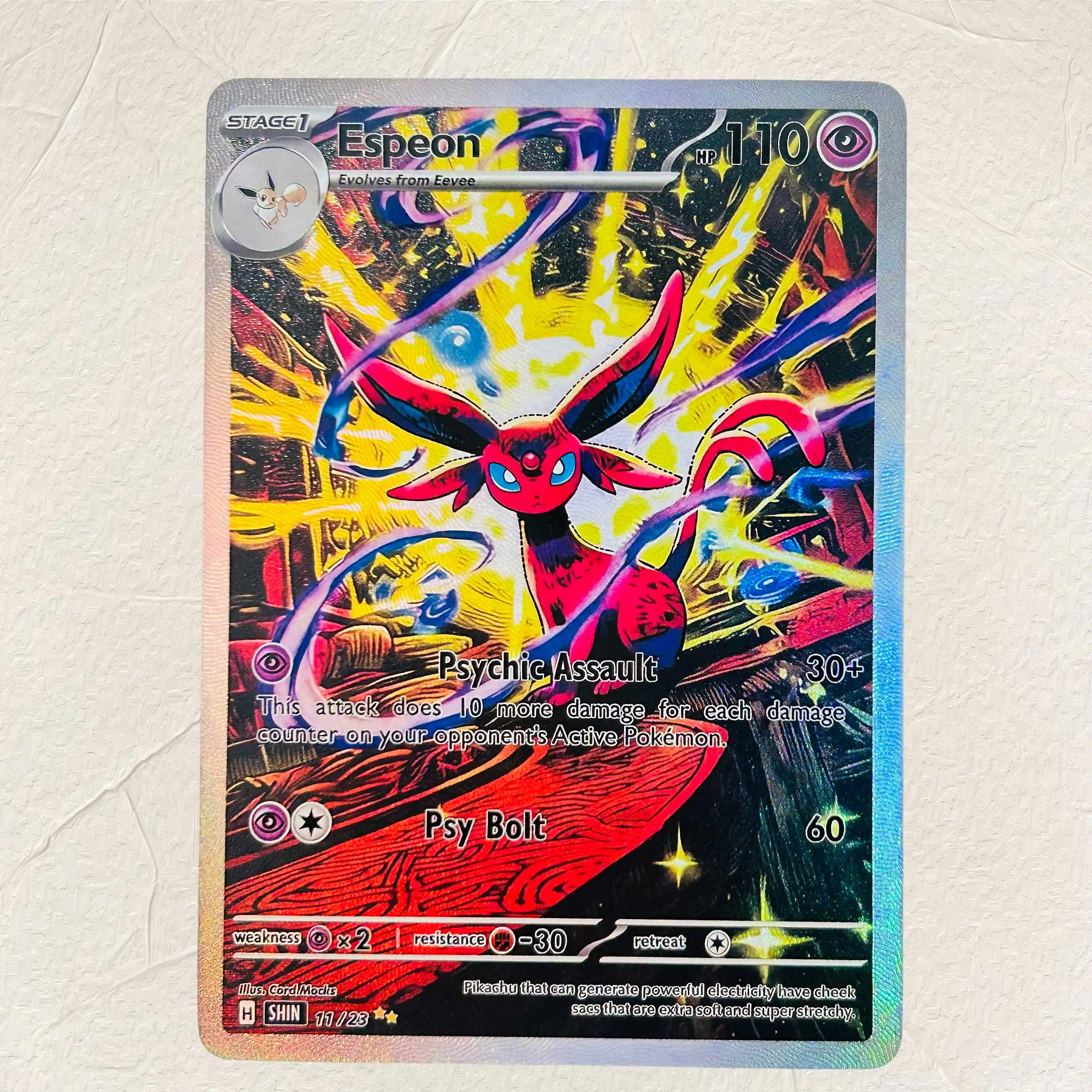 DIY Rapidash Gardevoir Charizard Gengar Espeon Meowth Vaporeon Mewtwo 10Pcs ex Foil Texture Cards Premium Anime Collection Cards