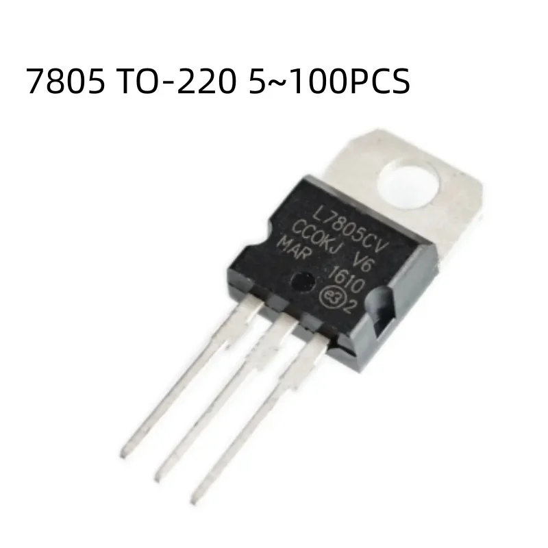 SONGXIN SAMIROB 5~100 szt. LM7805 L7805CV 7805 Regulator Napięcia IC Układy scalone 5V 1.5A LDO REG TO-220