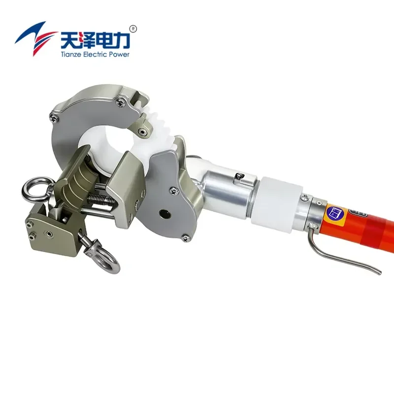 For HIWS-240A-KV 10KV Manual Rotary High Strength Aluminum Alloy 2.5M Live Cable Stripper Aerial Live Work Tool