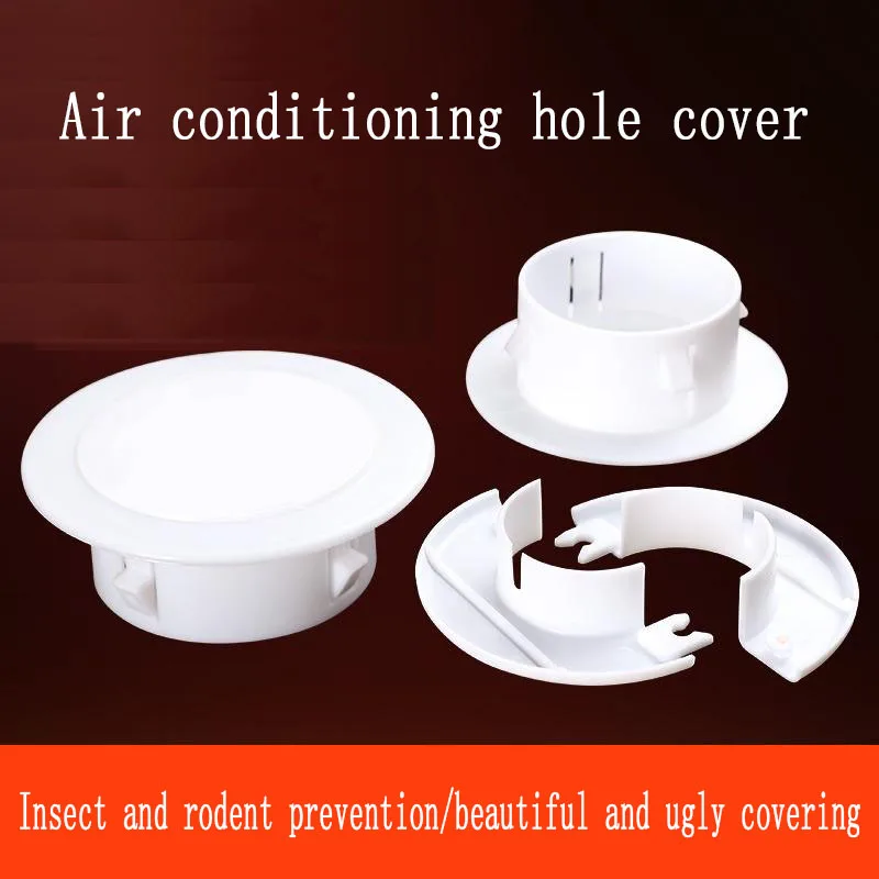 5PCS Air Conditioning Pipe Hole Decorative Cover Wall Hole Plug White Plastic for Pipe Hole Decorative Cover Shielding